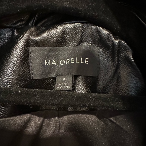 REVOLVE MAJORELLE BLACK VEGAN LEATHER BLAZER. NEW WITHOUT TAGS - Picture 3 of 4